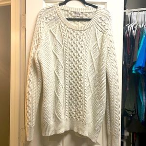 Cream knit sweater with shimmer threads